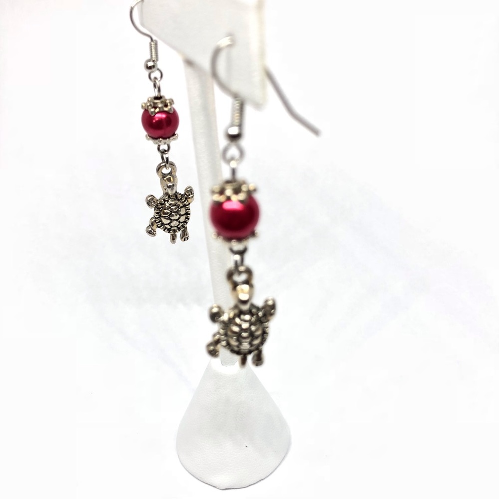 {3 for $20} sea turtle dangle earrings with pearl - Picture 5 of 5